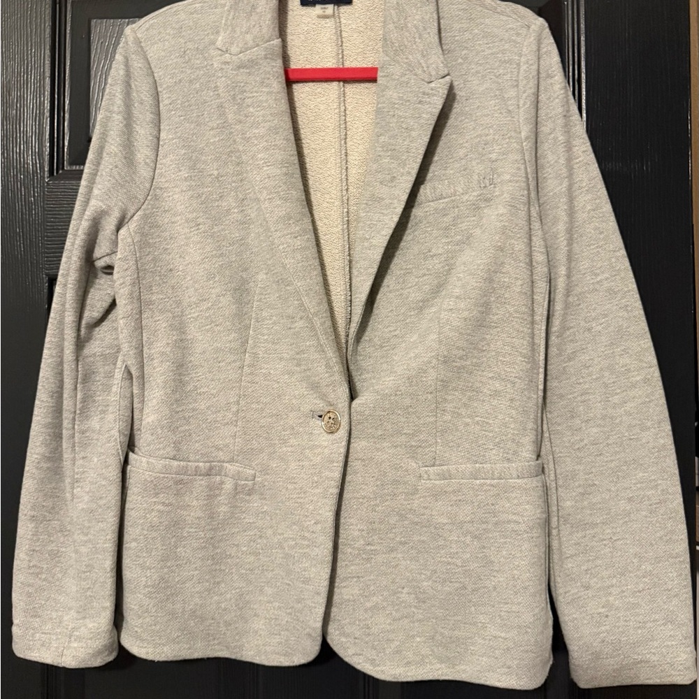 Tommy Hilfiger Gray Blazer with Notched Lapels and Relaxed Fit